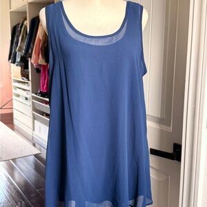 MarlaWynne Navy Blue Scoop Neck Sleeveless Tank